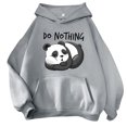 thumbnail image 1 of Fshinging Womens Oversized Hoodies Panda Cute Cartoon Bear Print Long Sleeve Hooded With Pockets Lightweight Pullover Sweaters, 1 of 3