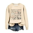 thumbnail image 1 of Fshinging Womens Oversized Hoodies Sweatshirts Library Shirt Book Lover Graphic Crewneck Reader Librarian Teacher Long Sleeve Ladies Outfits, 1 of 2