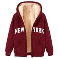 thumbnail image 1 of Fshinging Womens Oversized Sweatshirts Hoodies Letter Print Lined Warm Jackets With Pockets Winter Pullover Sweaters, 1 of 5