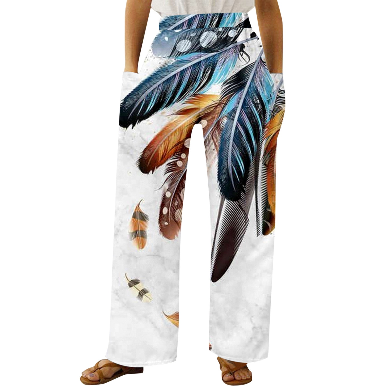 Tan Aztec Unisex Wide Leg Pants main image 0