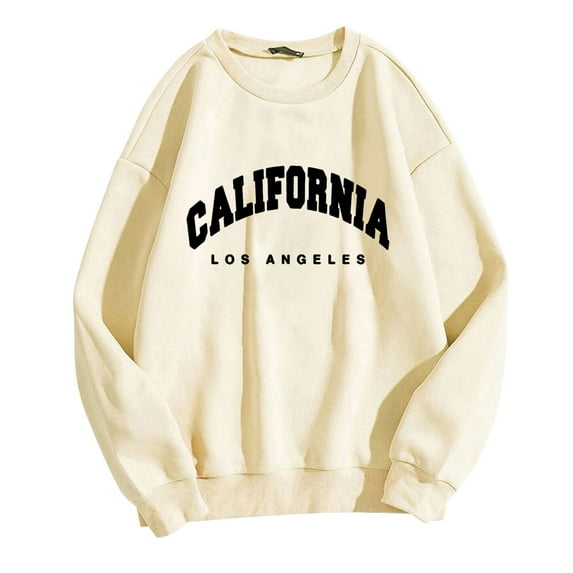 Fshinging Womens Sweatshirts Trendy Clearance Casual Long Sleeve Graphic Tee Shirts Crew Neck Pullover Top
