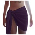 thumbnail image 1 of Fshinging Womens Swimsuit Cover-Ups Summer Solid Sexy Beach Skirt Side Knot Sexy Short Skirt Beach Cover Ups, 1 of 7