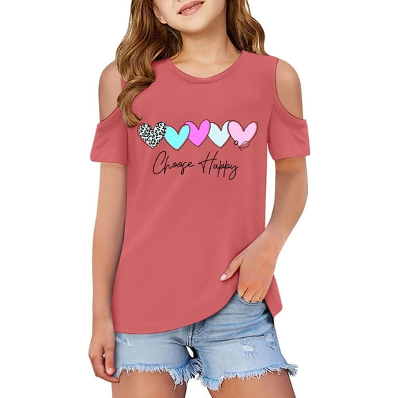 Fshinging y2k Tops For Toddler Girls Summer T Shirts Sleeveless Printed (3 12 Years) Kids Tshirts Clothes Size 5-6 Years