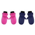 thumbnail image 1 of 2 Pack Children Kids Winter Thicken Warm Snow Snowboard Outdoor Riding Children Ski Gloves Boys Girls Toddler Solid Mittens, 1 of 1