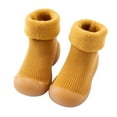 thumbnail image 1 of Kids Toddler Baby Boys Girls Solid Warm Knit Soft Sole Rubber Shoes Sock Slipper Stocking Soft Shoes Socks House Slippers for Kids Boys, 1 of 4