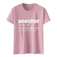 thumbnail image 1 of Women Casual Top Blouse Letter Printed Shirts Round Neck Short Sleeve Loose Tee Tops Tunic Soft Warm Blouse, 1 of 4