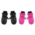 thumbnail image 1 of 2 Pack Winter Warm Ski Gloves For Kids Toddler Solid Color Boys Girls Thicken Windproof Waterproof Skiing Snow Mittens, 1 of 1