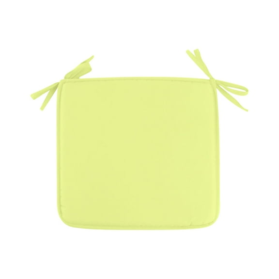 Yellow 15"x15" Polyester Square Strap Garden Chair Pads Seat Cushion, Sponge Filled
