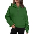 thumbnail image 1 of Fshion Plus Size Hoodie for Womens Zip Up Half Zip Sweatshirt Hooded Women's Half Zip Pullover Sweatshirt Wear 2025 Winter Wear Long Sleeved Hooded Sweatshirt, 1 of 5