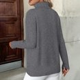 thumbnail image 1 of Fshiont 2026 New Turtleneck Sweaters for Women Long Sleeve Knitted Slim Pullover Soft Comfortable Casual Tops Fall Winter Dark Gray L, 1 of 5