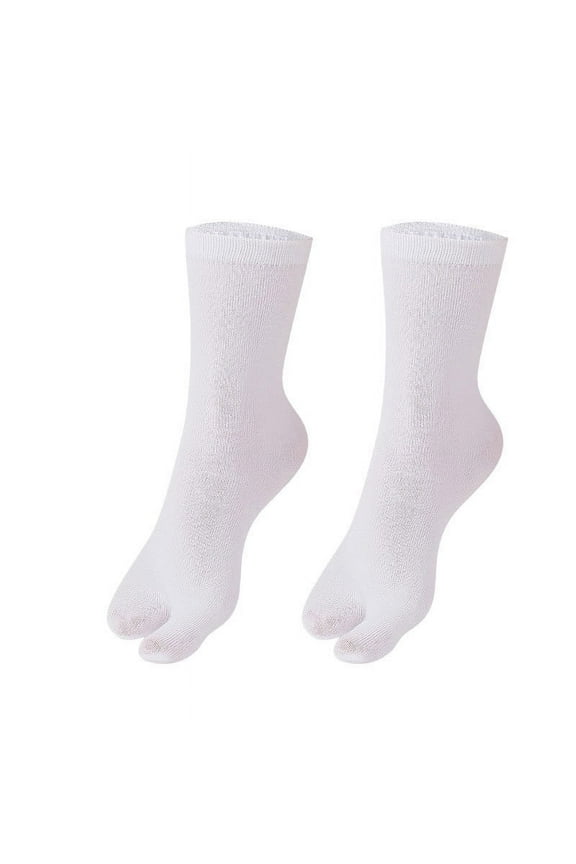 Flip Flop Socks Unisex Split Toe Cotton Tabi Socks for Women Men White