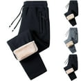 thumbnail image 1 of Fshiont Heavyweight Fleece Pants Men Sherpa Lined Thermal Sweatpants Winter Cold Weather Joggers Elastic Waist Dark Gray L, 1 of 7