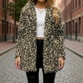 thumbnail image 1 of Fshiont Leopard Print Faux Fur Coat Women Plus Size Lightweight Jacket Cheetah Print Fleece Winter Jackets Elegant Partywear Dark Gray L, 1 of 5