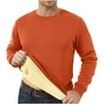 thumbnail image 1 of Fshiont Men's Sweatshirt Crewneck Thermal Sherpa Lined Sweatshirts Warm Winter Casual Tops Saffron XL, 1 of 7