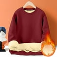 thumbnail image 1 of Fshiont Men's Sweatshirts Sherpa Lined, Heavyweight Fleece Pullover, Warm Crewneck Winter Sweatshirt Wine 2XL, 1 of 7