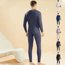 Fshiont Men's Thermal Underwear Long Johns - Cold Weather Base Layer Set Elasticity Top and Bottoms for Men Dark Gray M