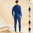 thumbnail image 1 of Fshiont Men's Thermal Underwear Long Johns - Cold Weather Base Layer Set Elasticity Top and Bottoms for Men Navy 3XL, 1 of 5