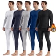 thumbnail image 1 of Fshiont Men's Thermal Underwear Set Fleece Lined Long Johns Thermal Underwear Base Layer Set for Men Cold Winter Dark Gray 3XL, 1 of 5