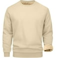 thumbnail image 1 of Fshiont Mens Crewneck Thermal Shirts Sherpa Lined Sweatshirts Winter Warm Soft Fleece Long Sleeve Thick Pullover Tops Beige M, 1 of 6