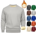 thumbnail image 1 of Fshiont Mens Sherpa Fleece Lined Sweatshirt Crewneck Basic Thermal Pullover Tops Winter Thick Heavyweight Warm Sweater Shirts Light Gray XL, 1 of 6