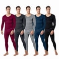 thumbnail image 1 of Fshiont Mens Thermal Underwear Set Fleece Lined Long Johns Base Layer Winter Clothes Top Bottom Elasticity​ Black 2XL, 1 of 5