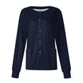 thumbnail image 1 of Fshiont Scrub Jackets for Woman Long Sleeve Snap Front Solid Color Scrub Tops Plus Size Warm Up Medical Nurse Working Uniform Dark Blue 4XL, 1 of 4
