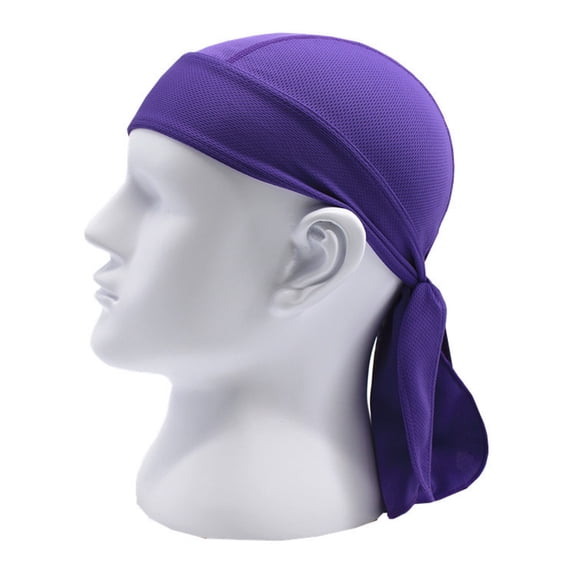 Huankd Sweat Wicking Beanie Cap Hat Skull Cap Pirate Hat Bandana Head Wrap for Men and Women Purple