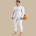 thumbnail image 1 of Fshiont Thermal Underwear for Men Base Layer Long Johns High Weight Blended Fleece Lined Set for Cold Weather White M, 1 of 5