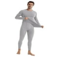 thumbnail image 1 of Fshiont Thermal Underwear for Men, Fleece Lined Base Layer for Cold Weather, Mens Long Johns Thermal Underwear Set Light Gray 3XL, 1 of 5