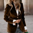 thumbnail image 1 of Fshiont Velvet Blazers for Women Casual Oversized Open Front Long Sleeve Jackets Work Office Business Suit Blazer 2025 Coffee XL, 1 of 5