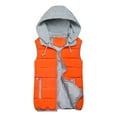 thumbnail image 1 of Fshiont Women's Puffer Vest Zip Up Quilted Padded Winter Hooded Vest Warm Jacket Outerwear Vest Orange M, 1 of 4