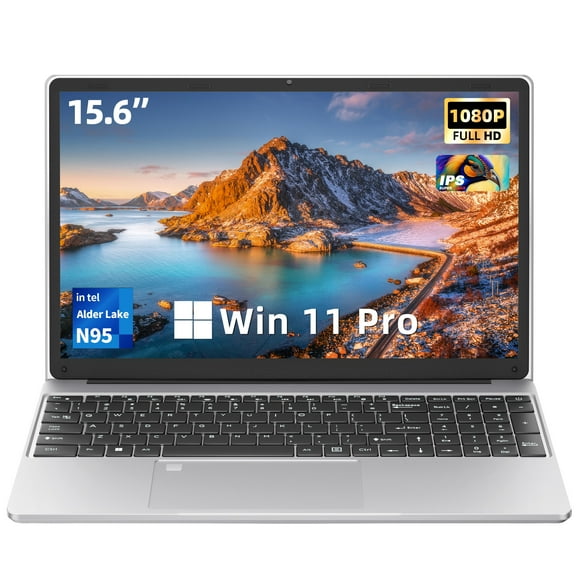Fsjun 15.6" Student & Business Laptop,Win11 Pro ,Intel 11th Gen N95(Up to 3.4GHz),16GB RAM 1T NVMe SSD, , IPS Display, Backlit Keyboard,Fingerprint Sensor,5800mAh Battery,WiFi 5
