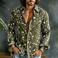 thumbnail image 1 of Fsmtpdam Mens Hawaiian Shirt Floral Button Down Collared Casual Long Sleeve Printed Boho Tops Vintage Relaxed Fit Lightweight Summer Beach Vacation Shirts, 1 of 5