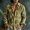 thumbnail image 1 of Fsmtpdam Mens Hawaiian Shirt Floral Button Down Collared Casual Long Sleeve Printed Boho Tops Vintage Relaxed Fit Lightweight Summer Beach Vacation Shirts, 1 of 5