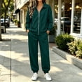 thumbnail image 1 of JOANKDMI Sweatsuit for Women 2 Piece Outfits Full Zip Up Jacket and Cuffed Joggers Pants Set Casual Athletic Lounge Tracksuits with Pockets Fall Winter Workout Wear, 1 of 8