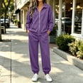 thumbnail image 1 of JOANKDMI Sweatsuit for Women 2 Piece Outfits Full Zip Up Jacket and Cuffed Joggers Pants Set Casual Athletic Lounge Tracksuits with Pockets Fall Winter Workout Wear, 1 of 8