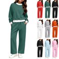 thumbnail image 1 of Fsmtpdam Teen Girls 2 Piece Sweatsuit Set 13-14 Winter Warm Fleece Lined Tracksuit Solid Color Long Sleeve Crewneck Sweatshirt and Jogger Sweatpants with Pockets Casual Athletic Outfit, 1 of 8
