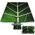 Fsmy Green Leaves Square Outdoor Picnic Mat Beach Blanket for Camping