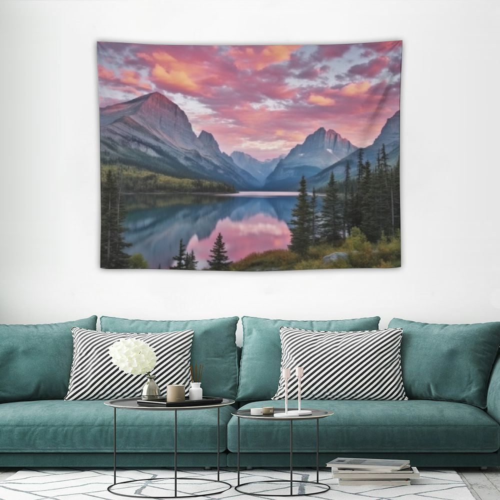 Fsmy Landscape Tapestry USA Saint Mary Lake Wild Goose Island Glacier ...