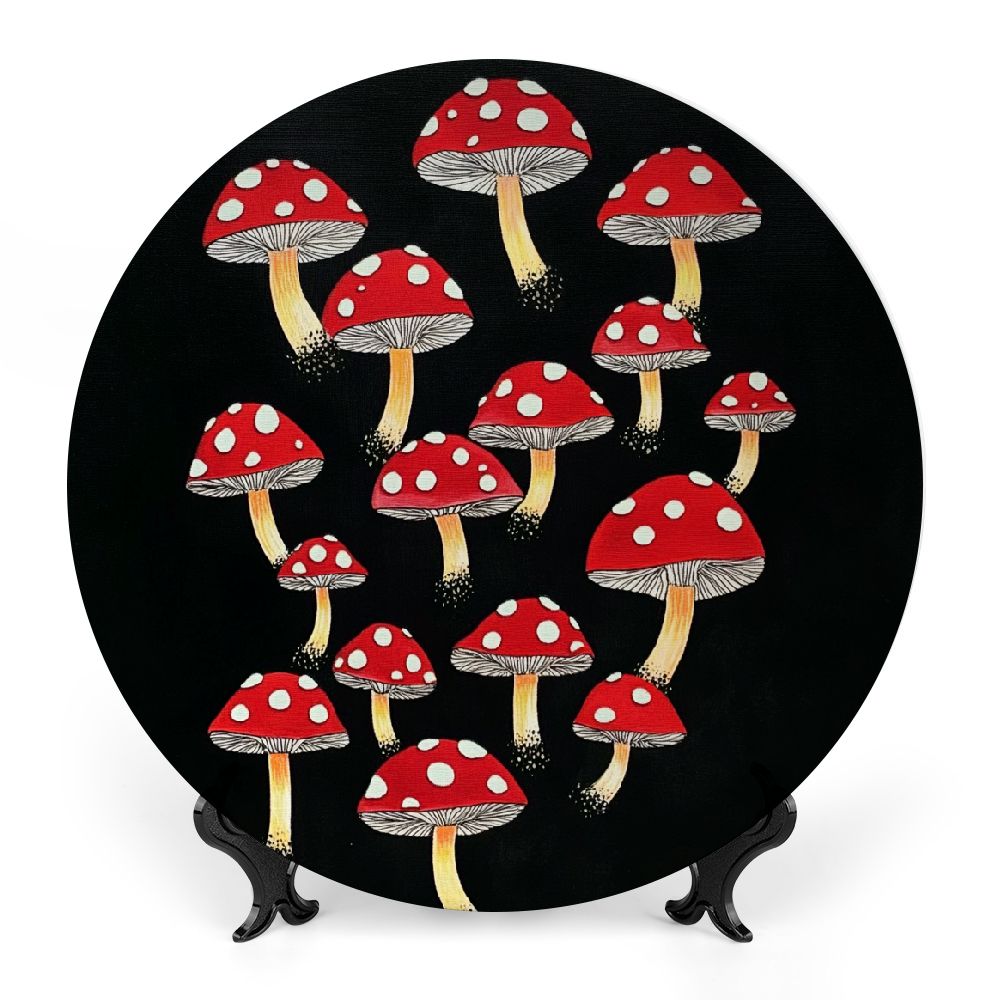 Fsmy Mushrooms Bone China Decorative Plate Room Decoration Premium