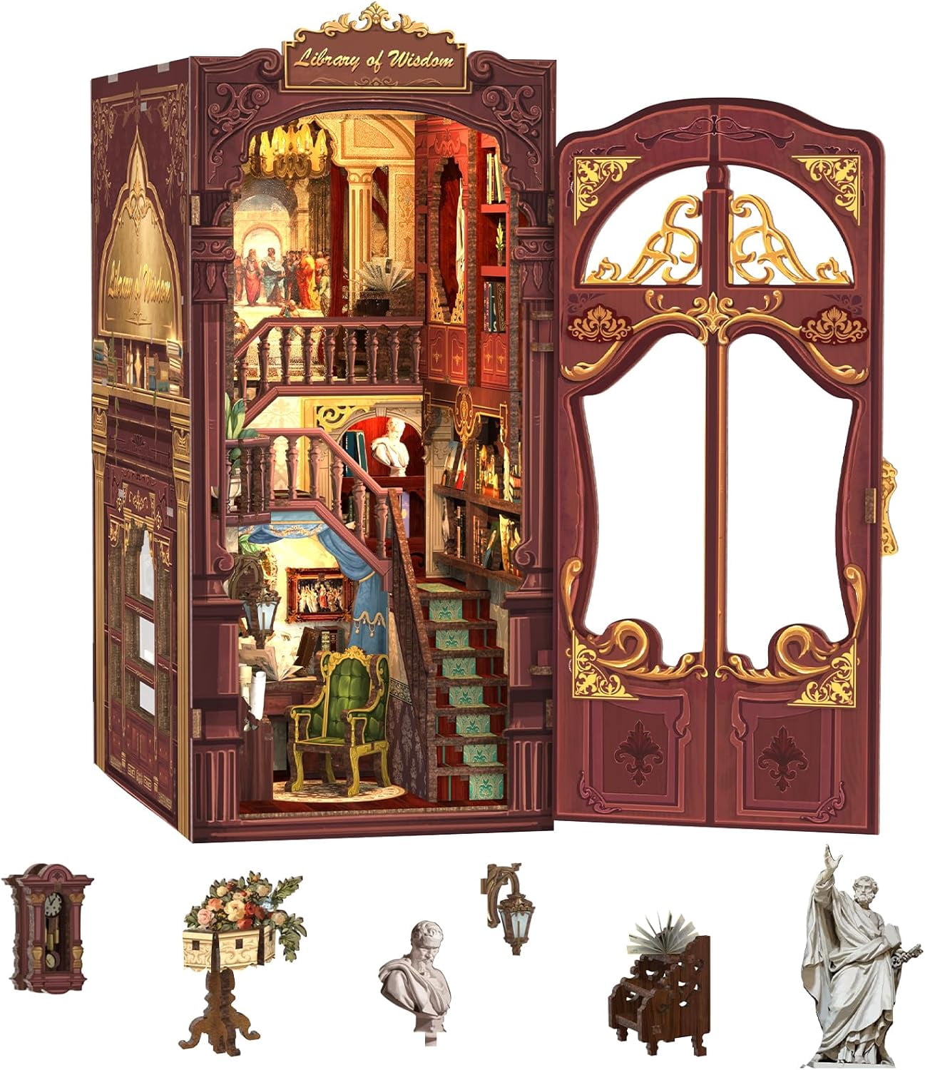 Fsolis Book Nook DIY Maison de poupée Miniature Kit de Maison avec