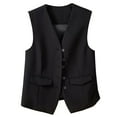 thumbnail image 1 of Fsqjgq 2024 Fall Sleeveless Blazer Vest Fully Lined Button Fashion Casual Open Front Work Vest Tops Formal Business Dressy Suit Vest Jackets Outwear, 1 of 5