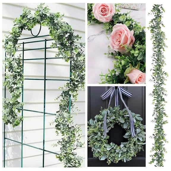 Fsqjgq Artificial Greenery Garland, Green Wedding Decor, 6 ft, Pack of 3