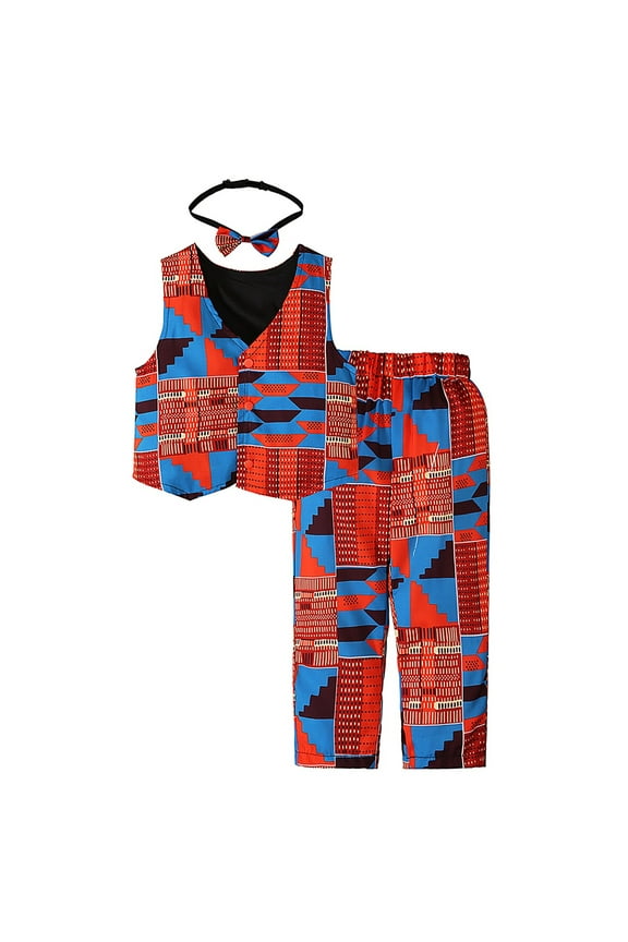 Baby Boy Clothes 12-18 Months Child Outfits Toddler Kids Baby Boys African Print Vest Tops Pants Headband Ankara Clothes 3PCS Dashiki Outfits Set Boys 4T Clothes Pajama