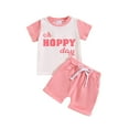 thumbnail image 1 of Fsqjgq Baby Boy Clothes 12M Clothing Baby Boy Summer Clothes Funny Letter T Shirt Elastic Waist Pockets Shorts Set 2 Piece Outfit Toddler Crewneck Tees Shorts Outfits Toddler Boy Clothes 4T, 1 of 4