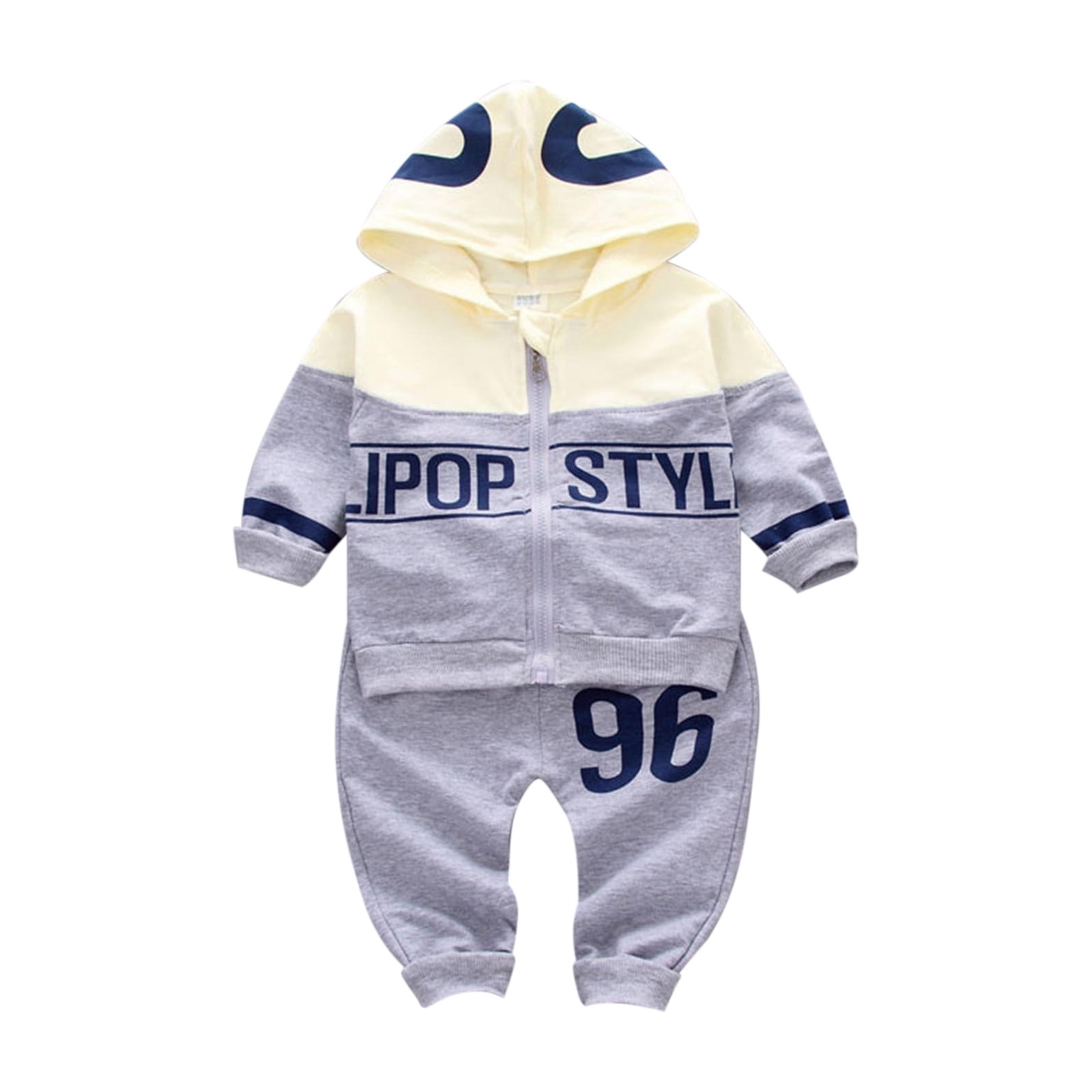 Fsqjgq Baby Boy Clothes 18-24 Months Kids Outfits Number 96 Print Children Spring Fall Wear Casual Color Contrast FashiBaby 0 5 Years Old Hoodie Long Sleeve Children 1 Year Old Boy Clothes Clothing