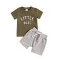 thumbnail image 1 of Fsqjgq Baby Boy Clothes 3Y Boys Fashion Pajamas Baby Boy Summer Clothes Funny Letter T Shirt Elastic Waist Pockets Shorts Set 2 Piece Outfit Toddler Crewneck Tees Shorts Outfits Boys 2T Fall Clothes, 1 of 4