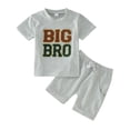 thumbnail image 1 of Fsqjgq Baby Boy Clothes 4-5 Years Child Outfits Toddler Boys Summer Short Sleeve Letter Embroidery Tops Shorts 2PCS Outfits Clothes Set Baby Boys Summer Clothes Boy Baby Clothes Pajama, 1 of 7