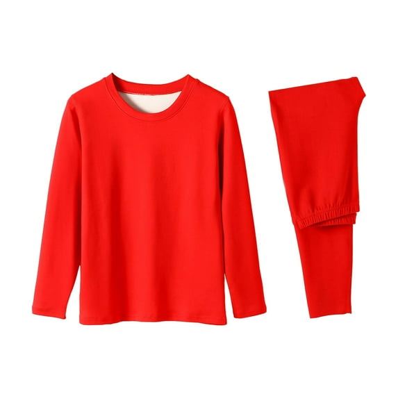 Fsqjgq Baby Boy Clothes Pajama Teenagers Warm Underwear Set Girls Boys Thermal Underwear Set Ultra Soft Fleece Lined Kids Long Top Bottom Kids Base Layer Winter Warm Baby Boy Clothes