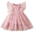 thumbnail image 1 of Fsqjgq Baby Girl Clothes 25 Month Easter Outfit Girl Fashion Girls Size 33 Dresses Pink Child Girls Tulle Pageant Dress Party Bowknot Fly Sleeve Lace Embroidery Gown Dresses 140, 1 of 9